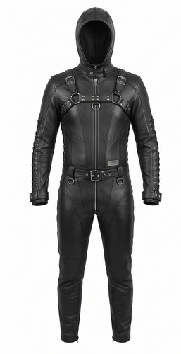 Men real leather catsuit - men,