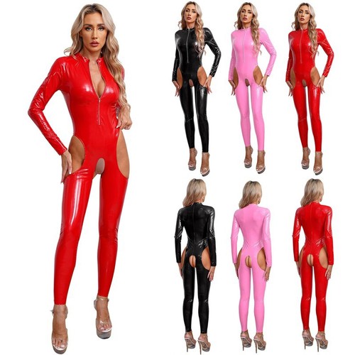 Women wetlook bodysuit - ,