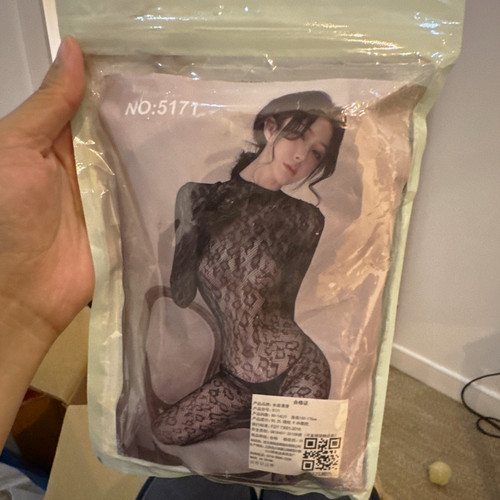 Black lace fishnet - black, catsuit